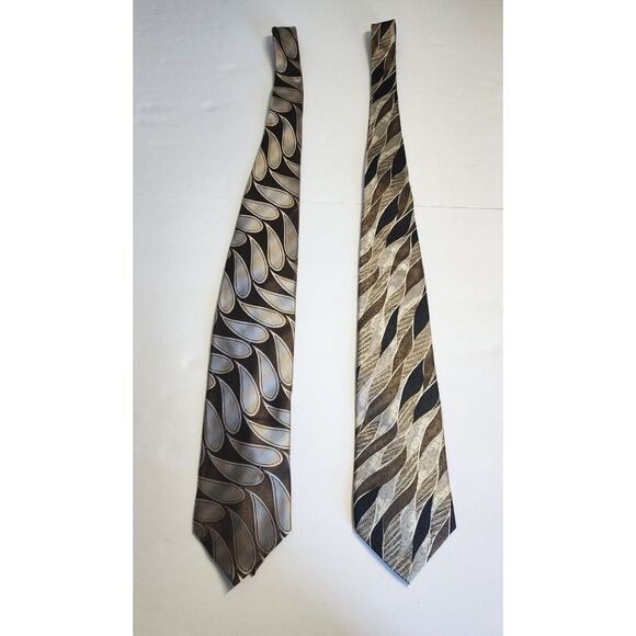 Pierre Cardin Silk &‎ Porta Rossa Polyester Men's Lot of 2 Ties - Picture 1 of 3